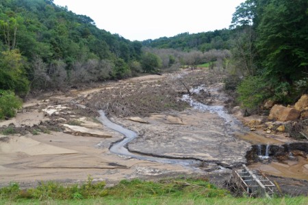 View of the devastated valley after the flood.