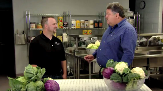 Chris Blakeney of Amazing Grace Family Farm (L) and Jim Degan of Janesville School District (R)