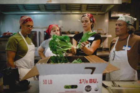 Participants make a 100-mile meal (ingredients sourced within a 100-mile radius) with Dani Lind of Rooted Spoon Culinary.