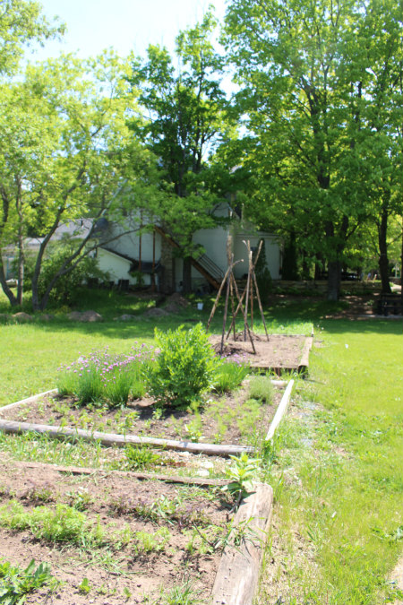 The Wickman House garden in May doesn't look like much, but by midsummer, these plots will be providing a good chunk of the restaurant's ingredients.