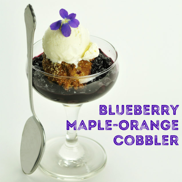 Click for the recipe to make Blueberry Maple Orange Cobbler.