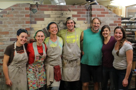 From the left: Cella Langer, Morgaine Reinl, Sarah Leong, Emmet Fisher, owner Jeff Ford, Gini Knight, Carrie Breunig.