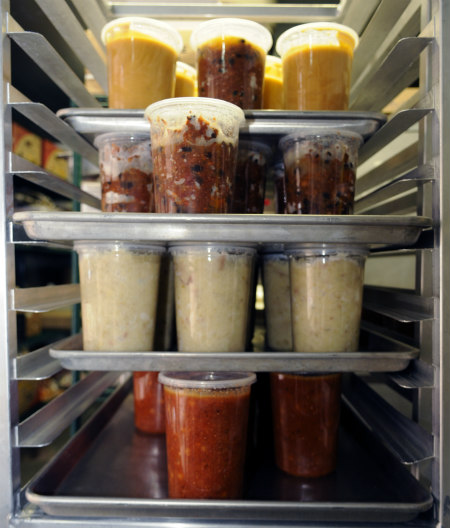 Food from Epic packaged up and ready to distribute to those in need.