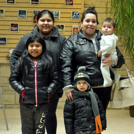 Bethel Lutheran Church food pantry patron Jasmine Berendsen and her family.