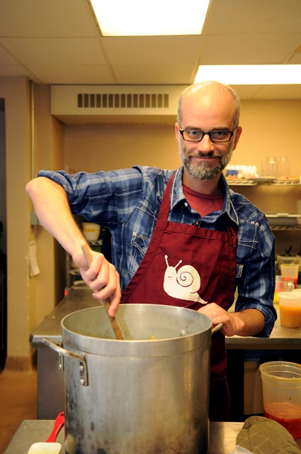 Matt Feifarek, a leader in Slow Food Madison, furthers connections with the student-run UW chapter.