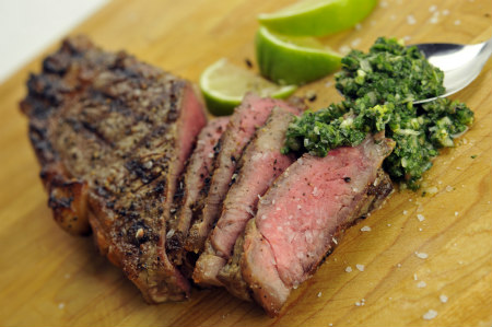 Char-Grilled Rib-Eye Steak with Mint “Pickle”
