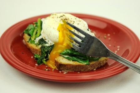 Poached Eggs & Winter Spinach Florentine