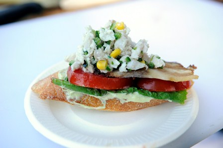 THE COOPERS TAVERN - Ceviche BLT with Equinox Community Farm produce and Fox Valley Farms pork belly